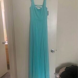 David's Bridal Light Blue Maxi Dress